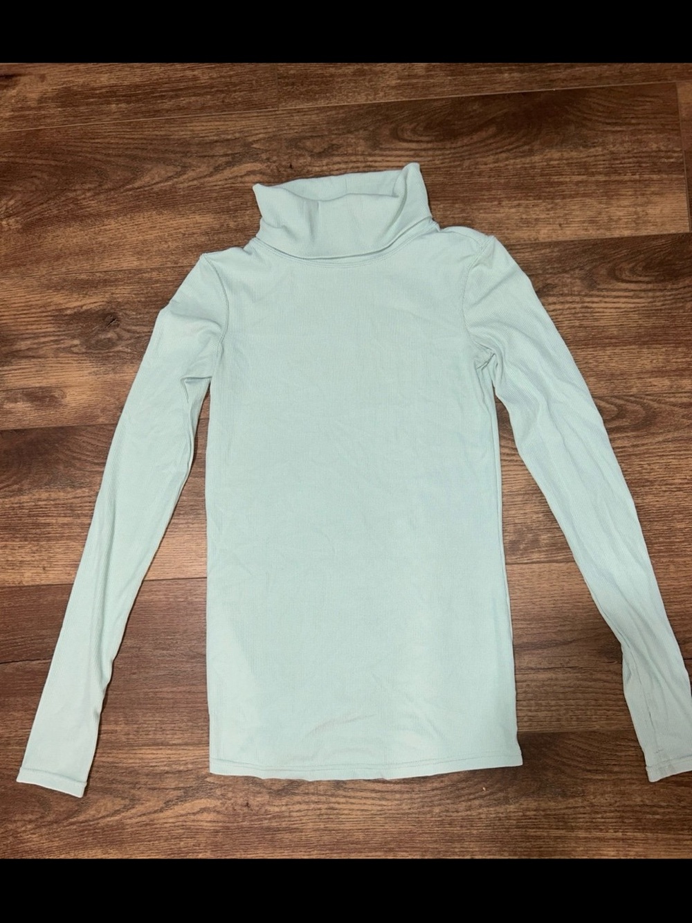 Free People Light Blue Turtleneck Long-Sleeve Top - Women